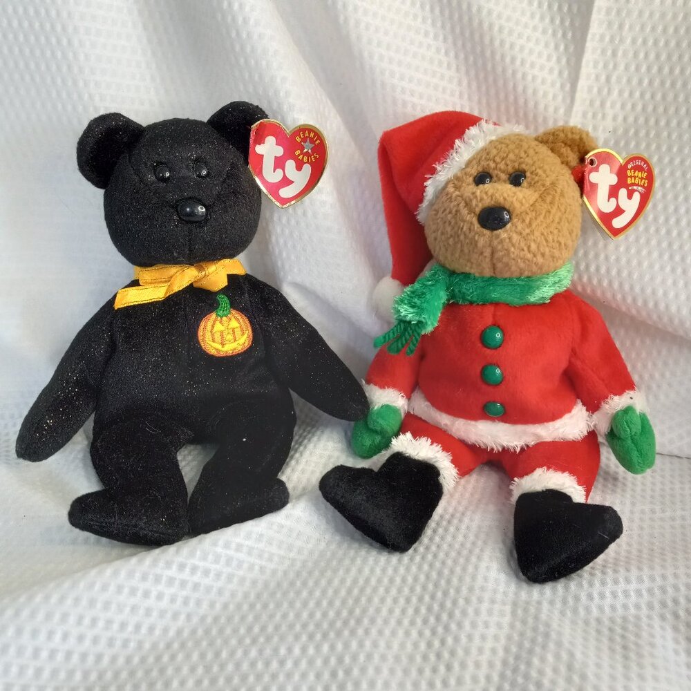 TY Beanie Baby October and December Bear